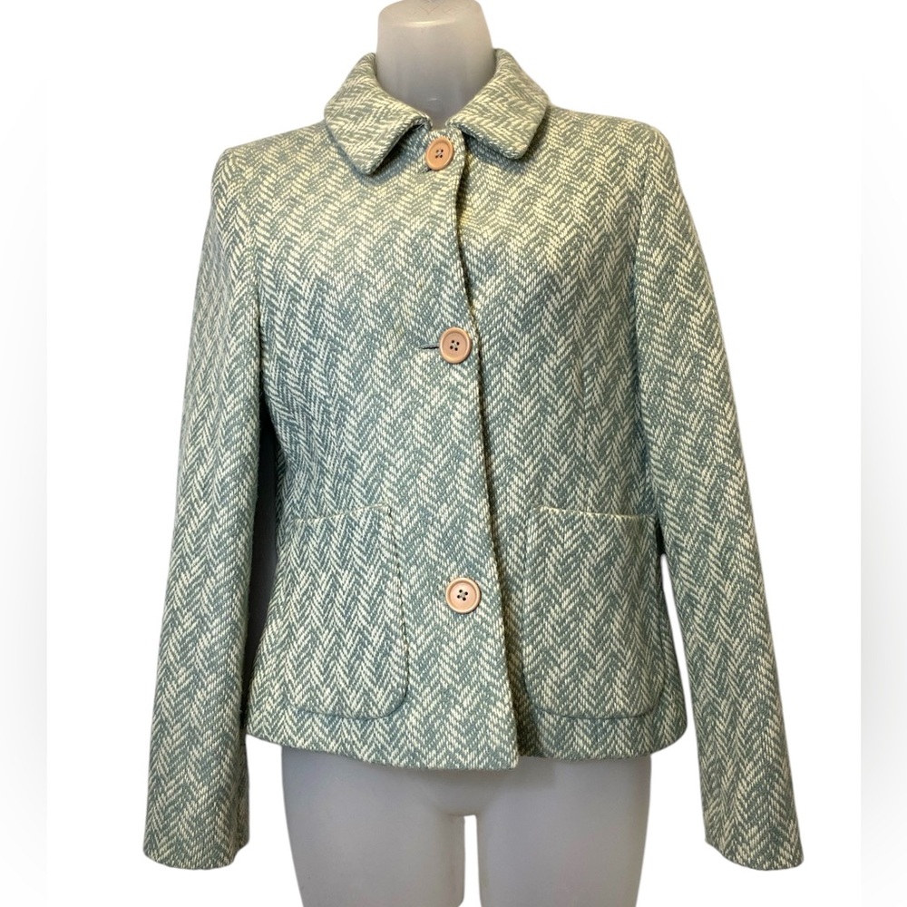 Boden Tweed 100% Wool Country Collared Blazer Jacket
